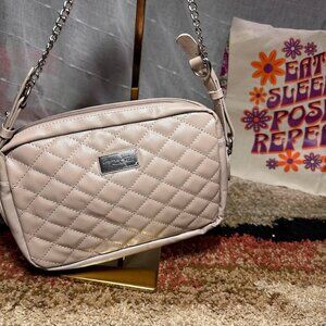 Bella Russo Crossbody/Shoulder Bag with Chain Strap Elegant Mauve Colors NWT